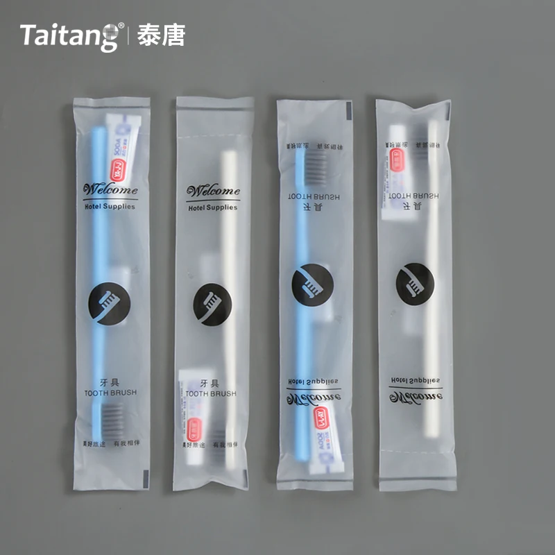 Недорогие гостиничные товары оптовая продажа набор туалетных принадлежностей зубная паста и щетка одноразовые зубные щетки для гостиниц