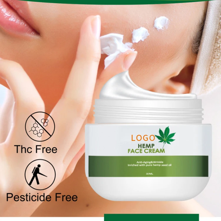 Private label organic CBD face cream skin care hemp moisturizing hemp cream