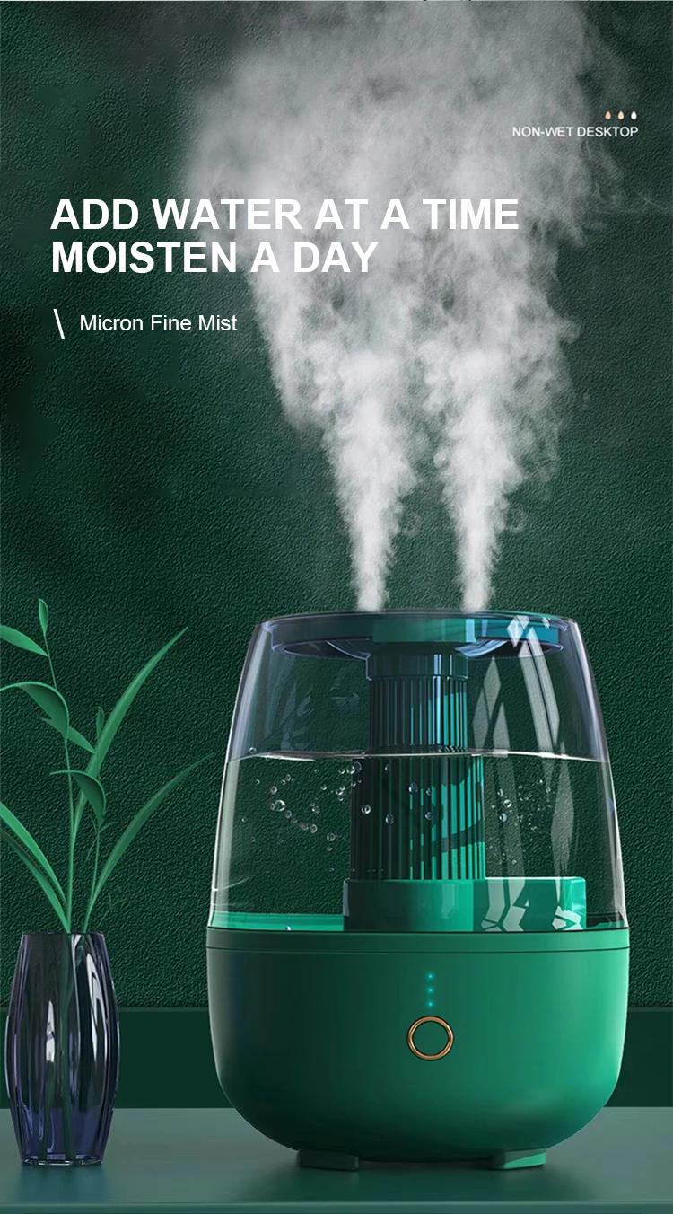 6.5L Dual Spray Humidifier Portable Air Mist Maker H2O Nano Mist  Large Water Tank Home use Ultrasonic Air Humidifier
