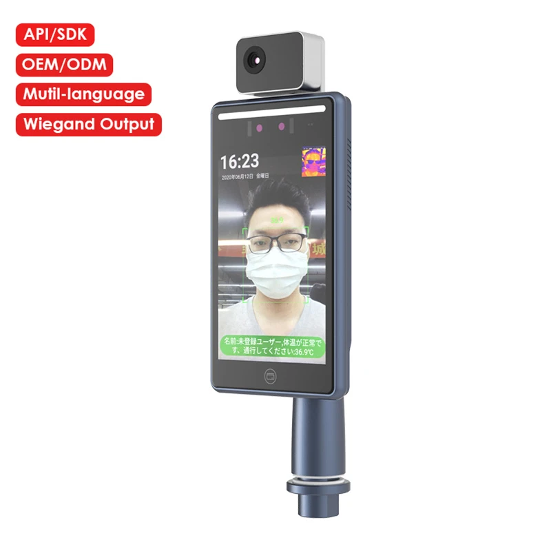 8 inch  Camera Detection AI face recognition remote base for temperature measuring device With Temperature RK3399