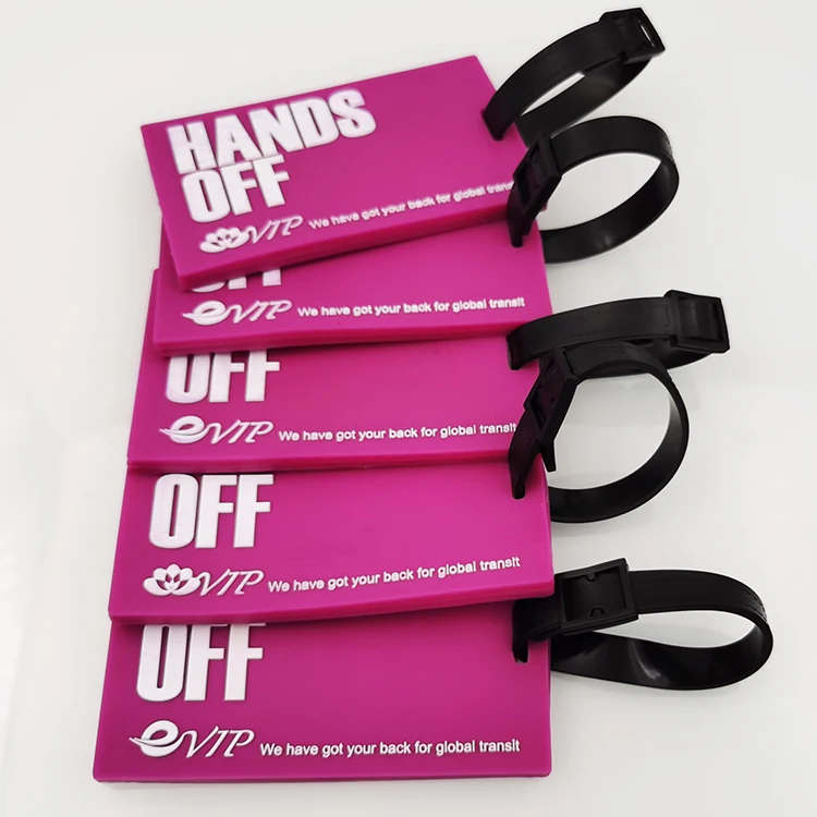 Personalized luggage tag custom design suitcase name tag travel airplane soft PVC luggage tag