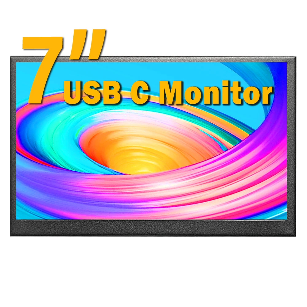 7inch mini PC Computer Monitor IPS 1024x600 USB C Powered with Speakers Portable Extra Wall Mount Small Size LCD Screen Monitors