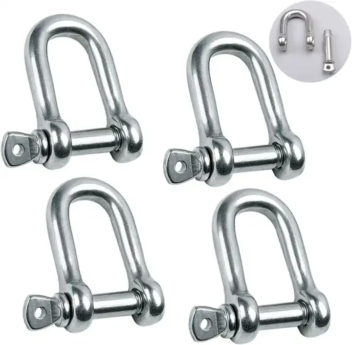 Stainless Steel Shape D Shackle for Chains Wirerope Lifting Outdoor Camping Survival Rope Bracelets