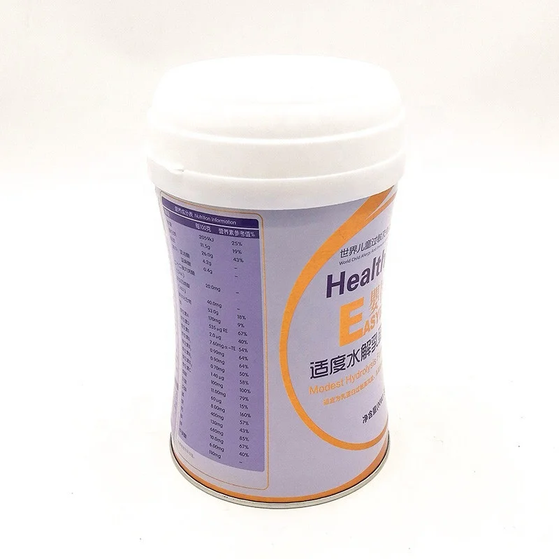 360G special shape milk powder food packaging tin metal container box with plastic lid