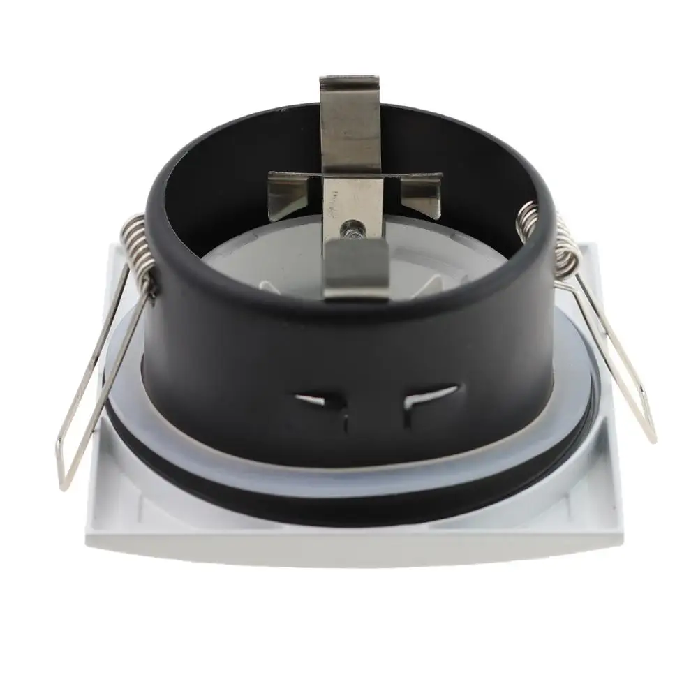 
Square White Nickel House GU10 MR16 Lighting Fixture COB Downlight LED Ceiling Light Frame 