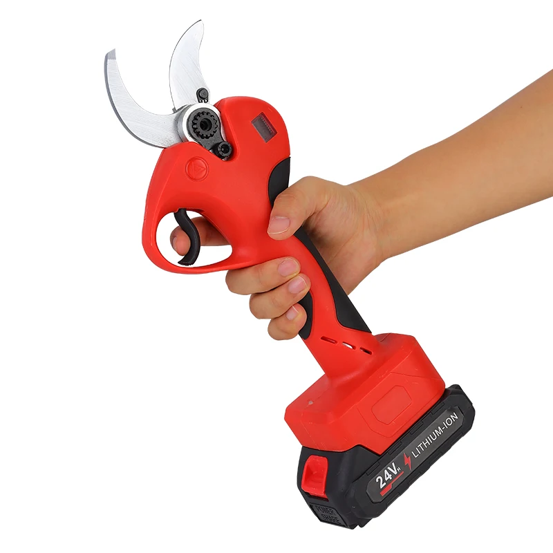 Electric Pruning Shears with 4.0 Lithium Battery Sk5 Blade Rubber Handle-DIY Grade Cordless Bypass Pruning Trees REACH certified
