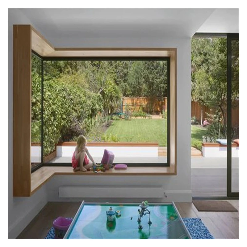 Ikealuminum 2023 nfrc aluminum fixed and sliding hurricane proof windows single glass fixed front load windows For house