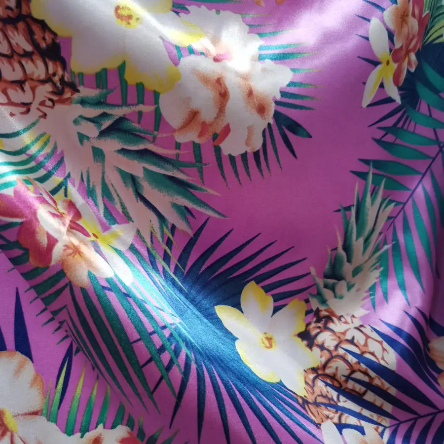 good price colorful custom design floral stretch polyester silk printing satin fabric