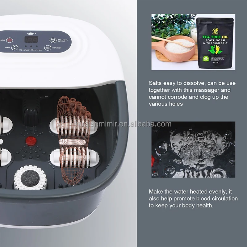 Portable Shiatsu Pedicure Light Relaxing Multifunction Foot Spa Bath Massage Machine With Water Fast Heating