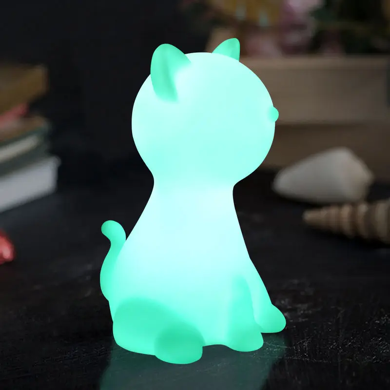 Custom Name Decor Personalized Remote Control RGB LED Cordless Rechargeable Battery Bed Lamp Cat Night Lights for Kids