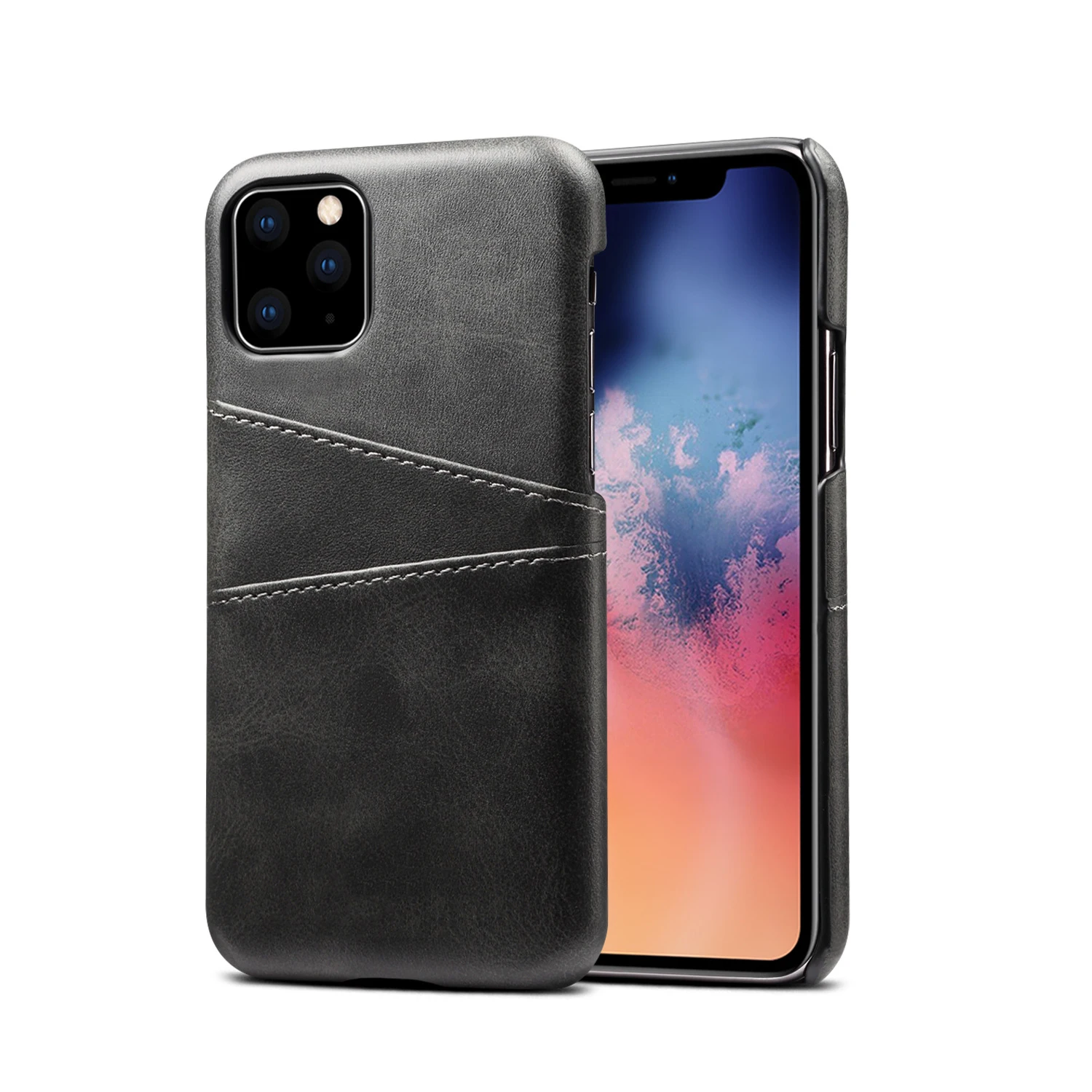  Для iPhone 11 Pro Тонкий чехол-накладка из ПУ кожи чехол-бумажник с Защелкивающейся Крышкой и 2 отделами для карт держатель 12 чехол