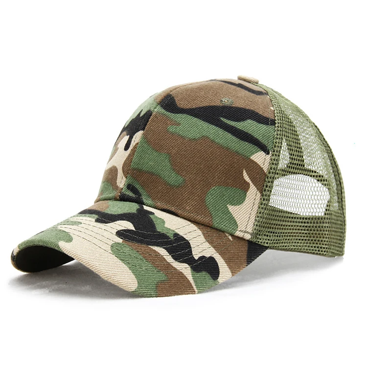Camouflage tucker hat mesh blank caps hat trucker cap hat camo trucker mesh cap