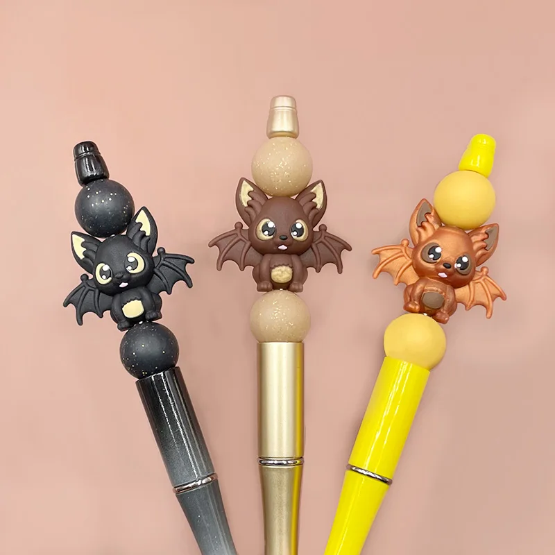 New Focal Beads 2024 Wristlet Keychain Bracelet Diy Designer Eco-friendly  Halloween Silicone 3d Bat Focal Beads