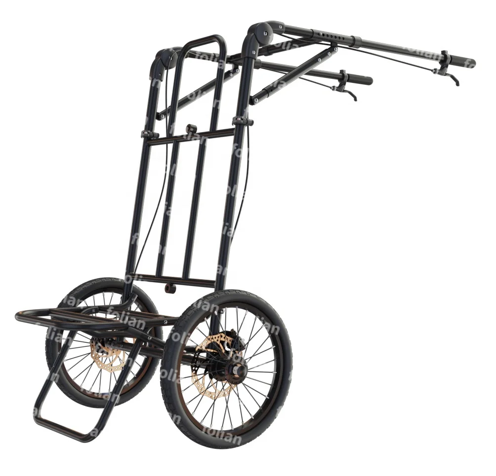 Bicycle trailer Cargo trailer Handcart with coupling High drawbar for trailer carts