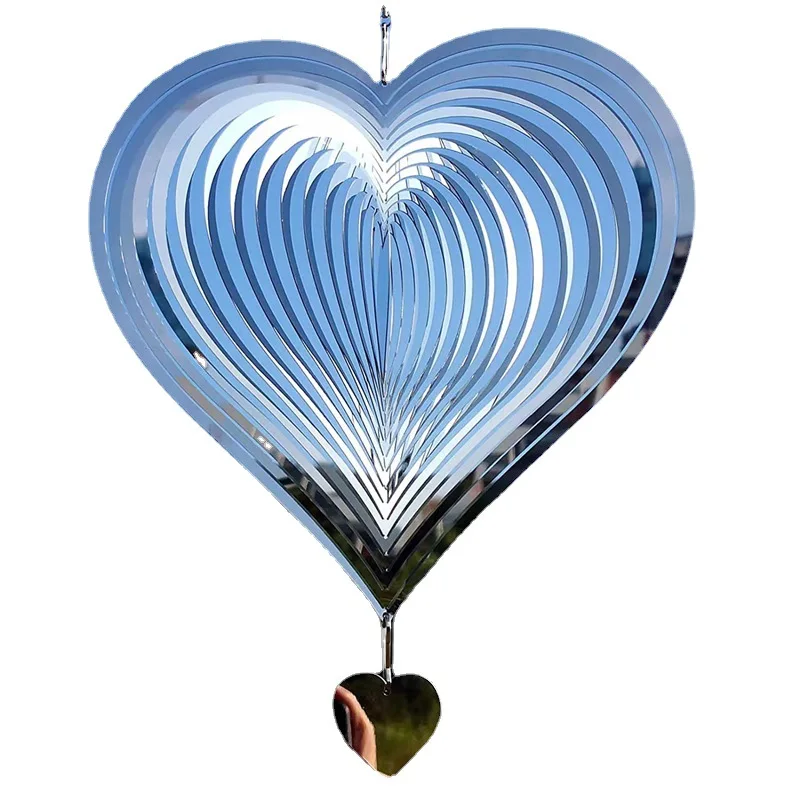 Customized 3D Metal Stainless Steel Indoor Outdoor Garden Decoration Crafts Ornaments Wind Spinner Ornaments