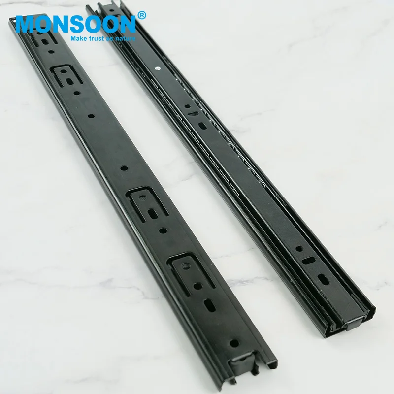 Telescopic Channel Ball Bearing Drawer Slide Triple Extension Drawer Slide