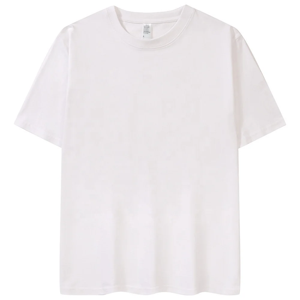 Basic Plain Crew Neck Short Sleeve T-shirts for Men Seamless T-shirt 180/200/230/250/300GSM 100% Cotton Knitted Blank Unisex