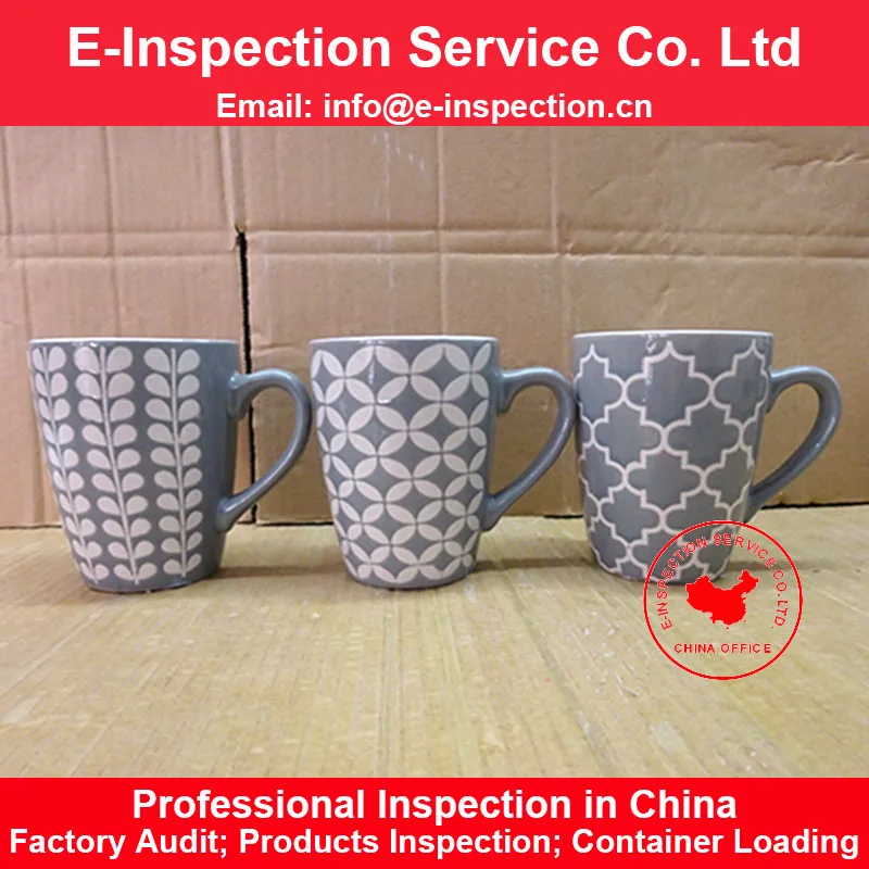China Shandong Fujian Hunan Liling ceramic cup mug pre shipment inspection and container loading supervision service