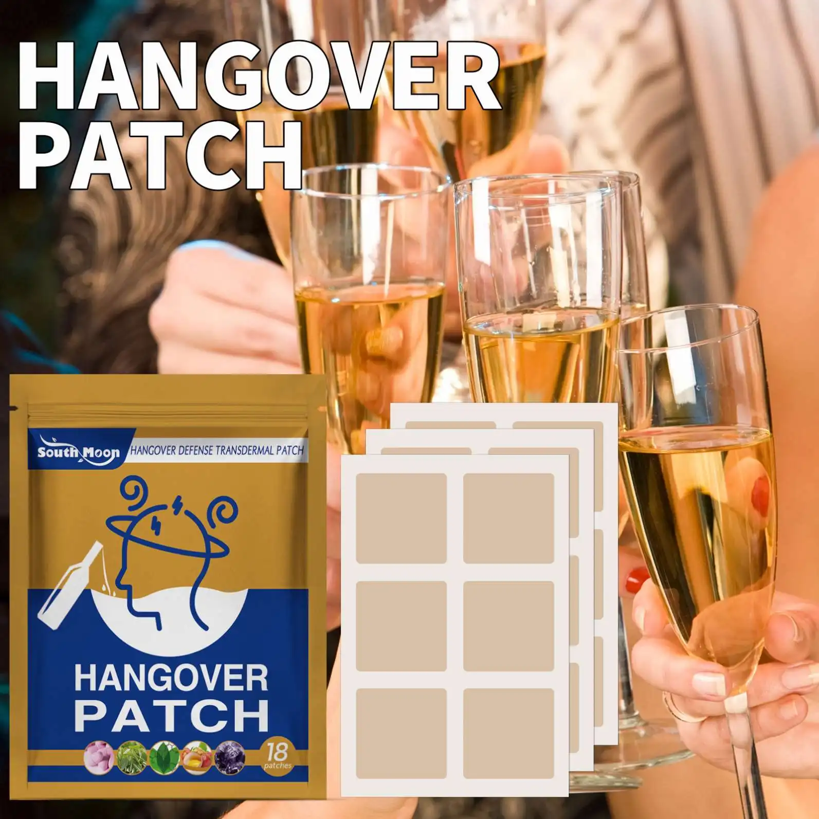 South Moon High Quality Private Label Complex Vitamin Hangover DefenseTransdermal Patch Anti Hangover Patch for Drink