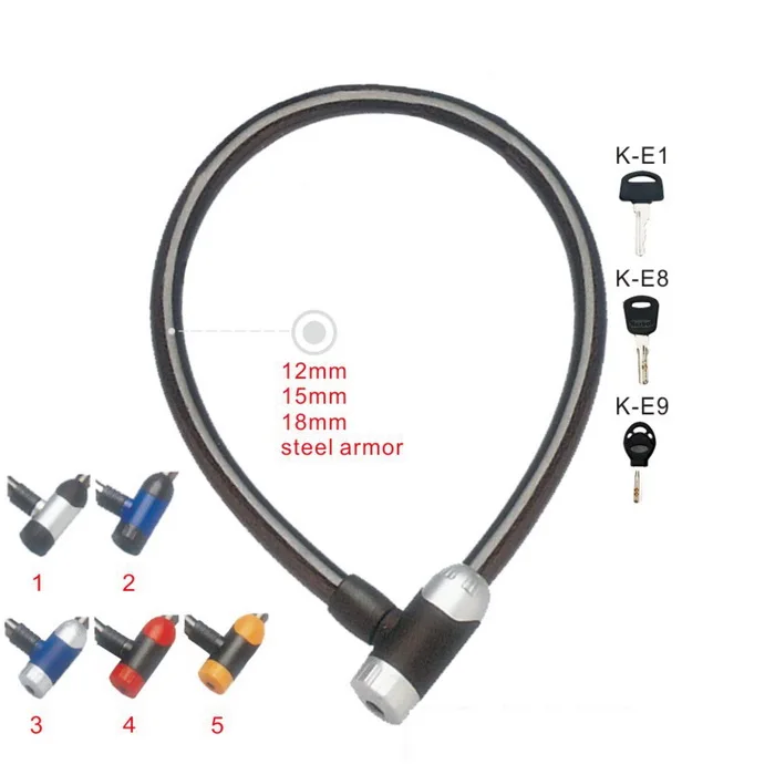 Bicycle anti-theft key lock, electric vehicle steel cable lock, portable circular electric vehicle anti-theft lock