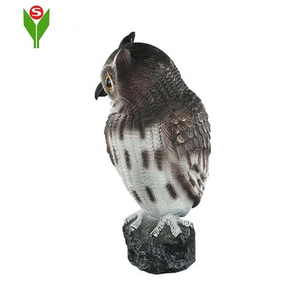 Plastic Rotating Head Garden Owl Decoy Statue  For Scaring Crow Pest