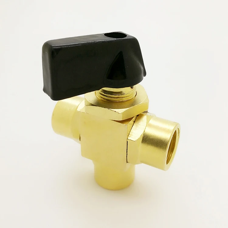 
VB series three ways brass ball valve with black handle 