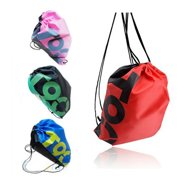 XP-Promos Promotional ecofriendly waterproof small nylon non woven draw string drawstring gym sport shoe swim shopper bag