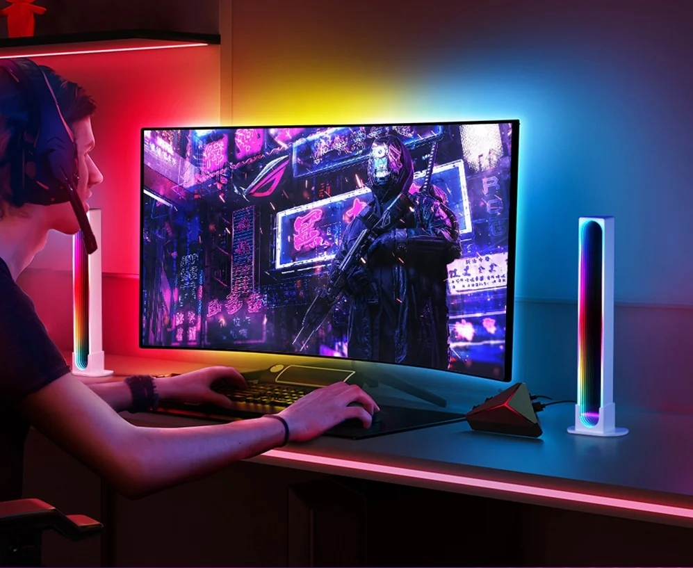 New Smart Glide RGB Multicolor Music Sync Home Decor LED Light Bar for Gaming Streaming Dynamic Light Effects