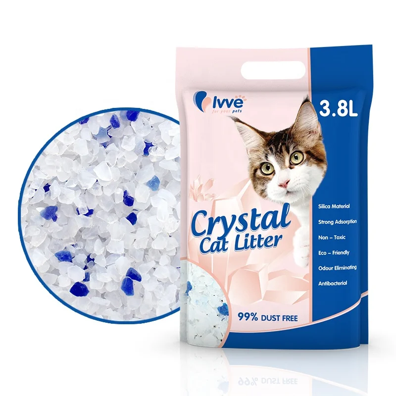 OEM/ODM Factory Super Adsorbability Crystal Blue Crystal Silica Gel Cat Litter Scented