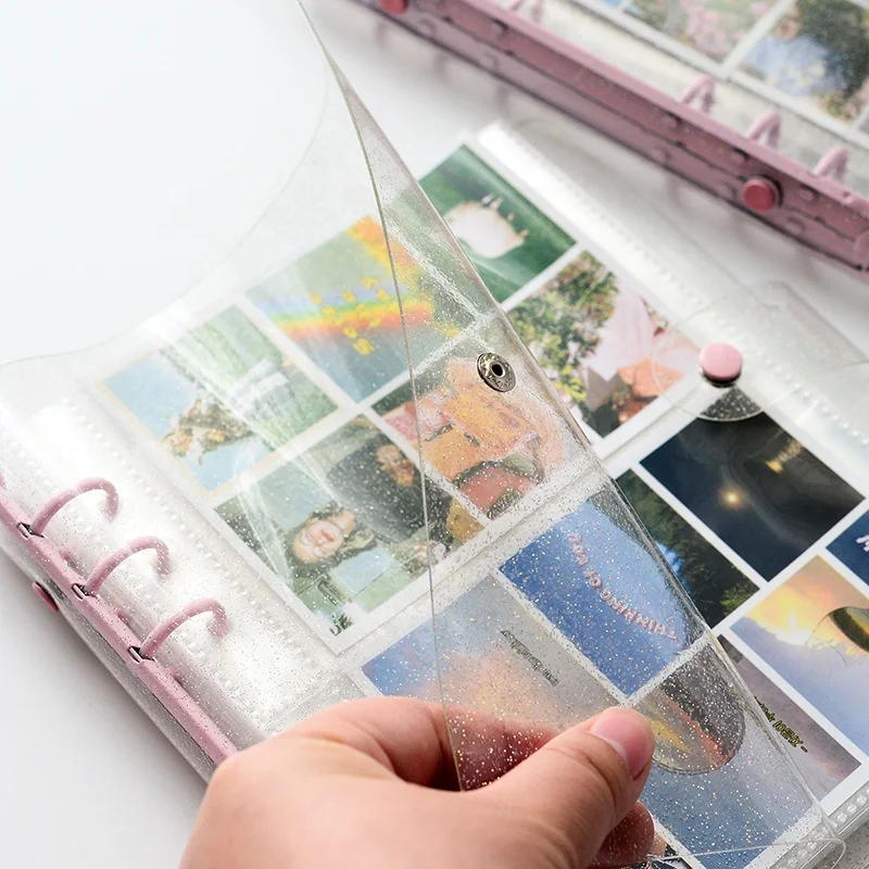 Wholesale Durable Personalized Transparent Glitter White Pink Purple Blue Soft Plastic PVC Card Business Card Binder Photo Album