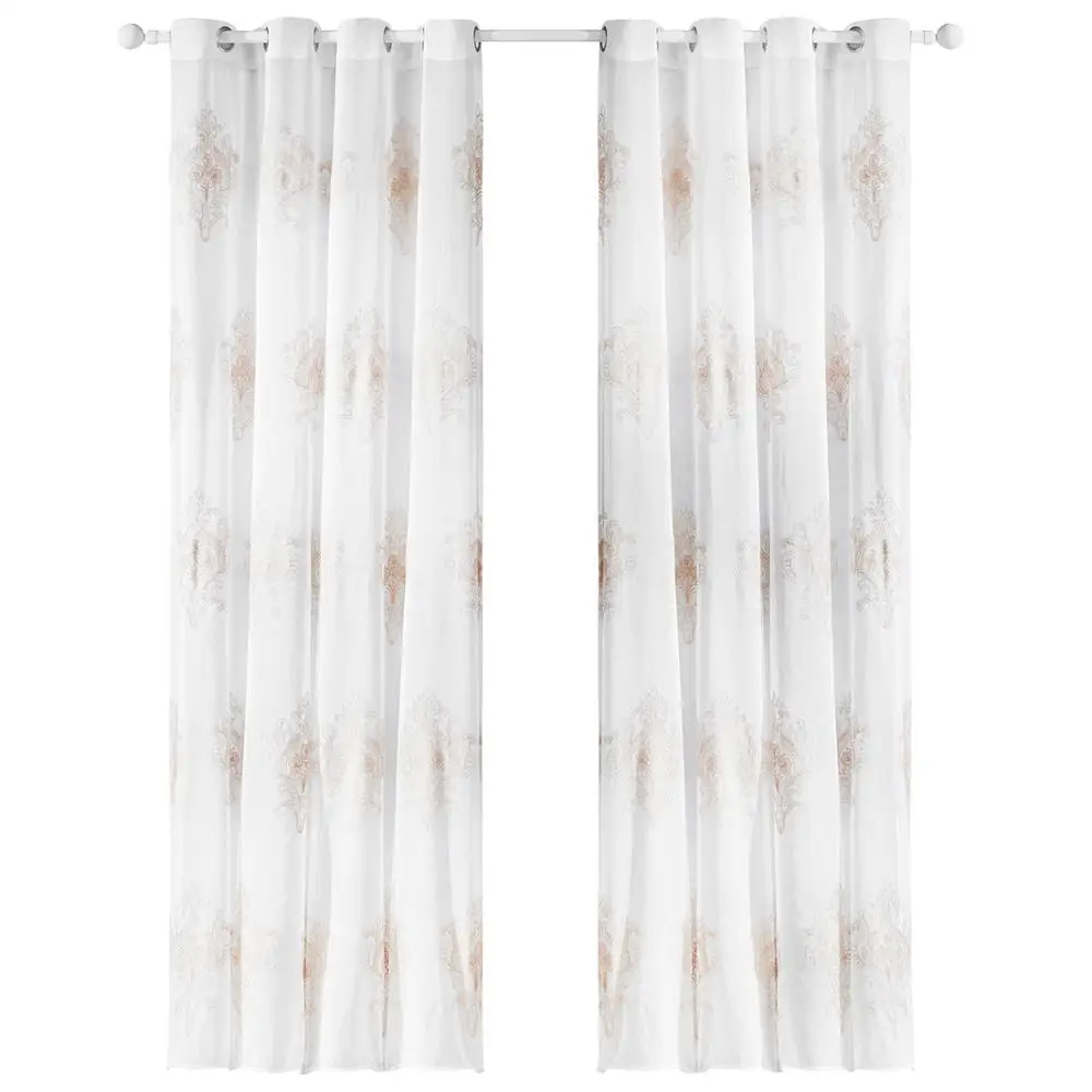 2018 Hot Style Door Embroidered Window Curtain Continuous Sheer Curtain Fabric Linen Sheer Curtains Best Selling Customized