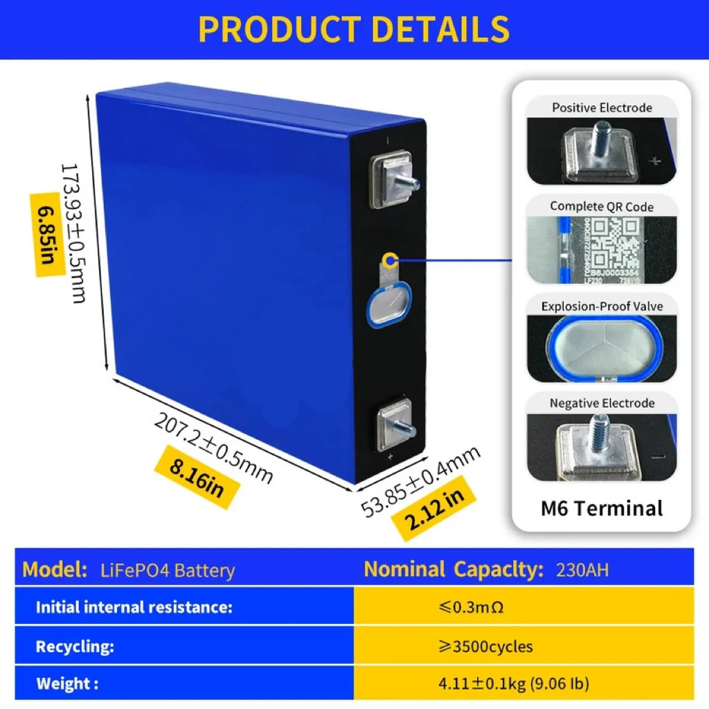 New Eu Stock Free Tax 48v 12v Grade A lithium iron Phosphate 280Ah 310Ah li-ion 3.2v 320ah Lifepo4 Battery Cells