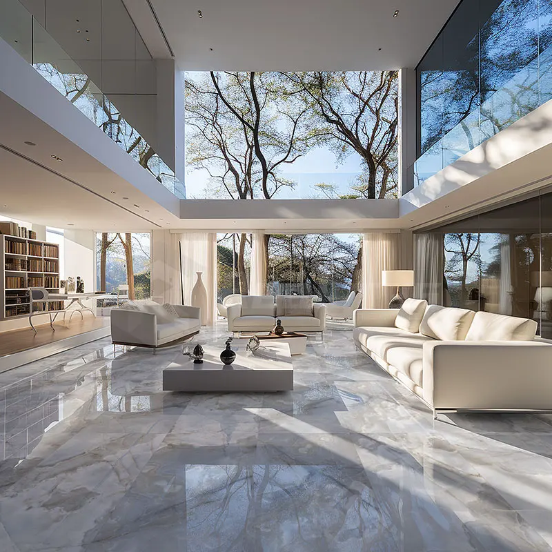 Realgres Blue Sintered Stone Porcelain Tiles With Marble Aesthetics for Walls and Floors Large Format Porcelain Slabs