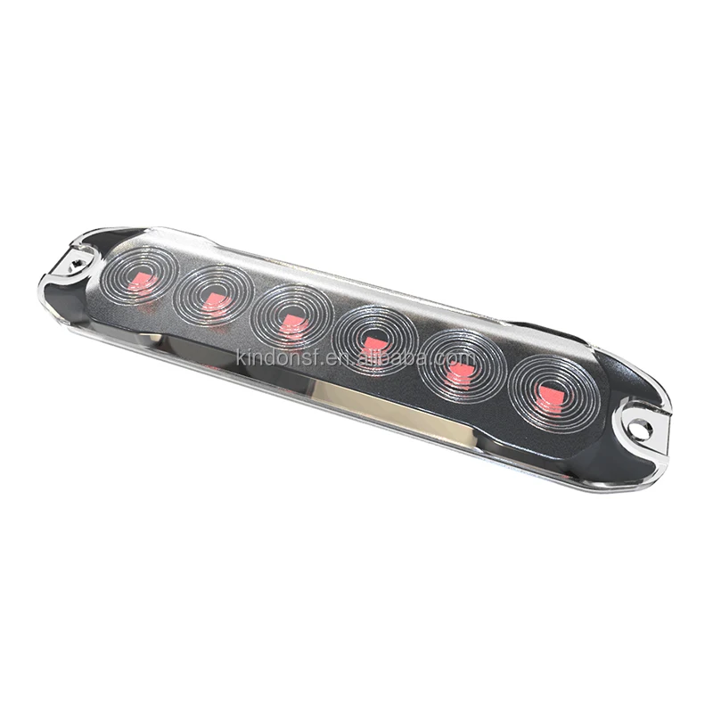 ECE R65 R10 approved 18W super slim 7mm thickness 6 LED Warning light flasher strobe light with steady on pattern W06