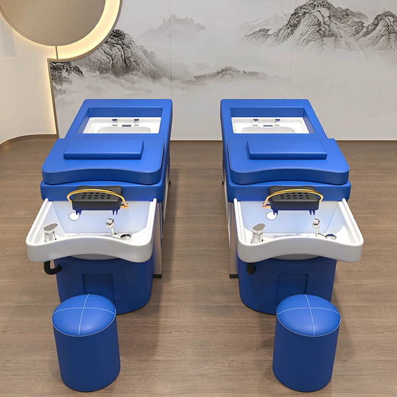 Electric Massage Shampoo spa Bed Thai Pedicure Shampoo spa Bed with Storage Cabinet for Barber Shop Special Hair Salon