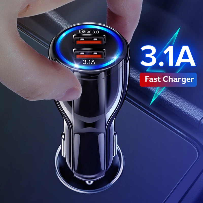 Gadgets 2021 Technologies High Speed Car Charger 3.0 Fast Charging 5V 6A Travel Accessories Mobile Phone Dual USB Car Charger