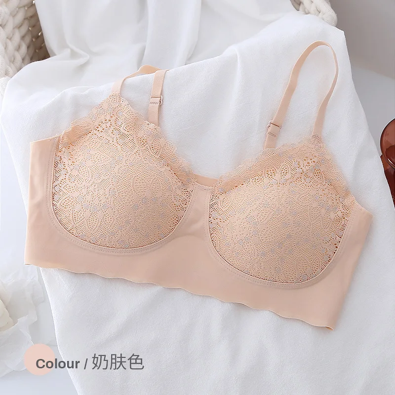 
Camisoles fancy bra Starry sky sling lace bra latex chest pad women seamless underwear traceless 