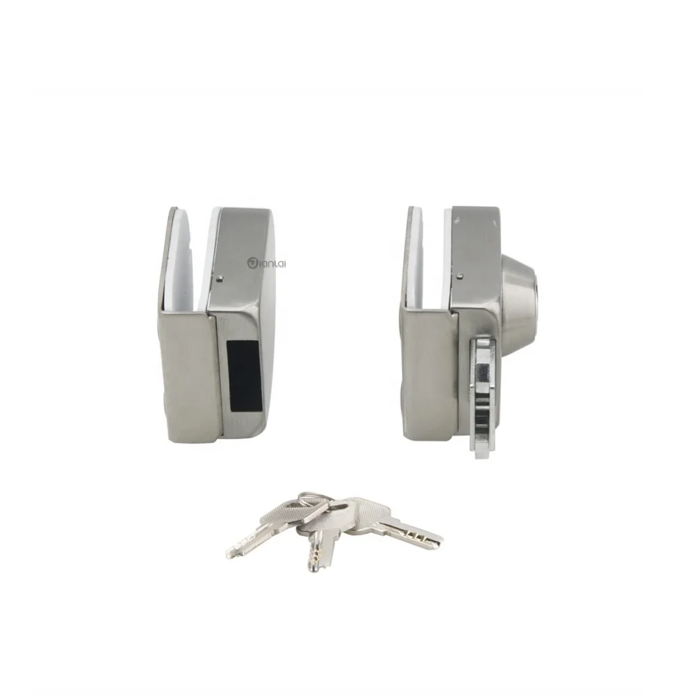 Modern office entrance security glass center lock with keys