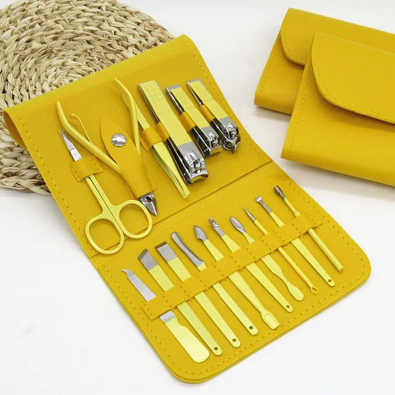 16PCS Professional Manicure Tools Nails Supplies Salon Nail Clipper Set Cutter Clipper Kit Cheap Manicure  Pedicure Set
