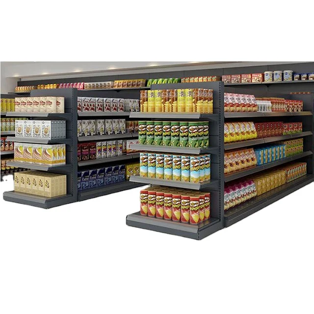 Double-sided/single-sided steel supermarket store shelf supermarket shelves system
