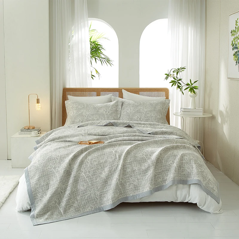 Wholesale Custom 3pcs Hotels Jacquard Bedspreads Comfortable Soft Stitching Quilts Bed cover Set bedding sets