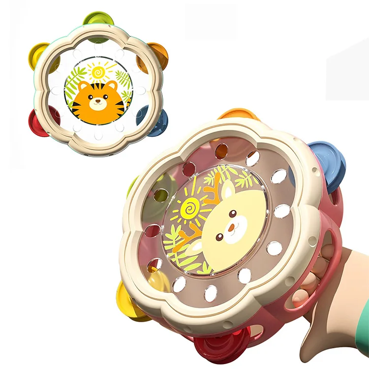 Newborn Cheap Plastic Music Drum Kit Education Toy Set Kids Gifts Hand Drum Musical Instrument Toy For Baby