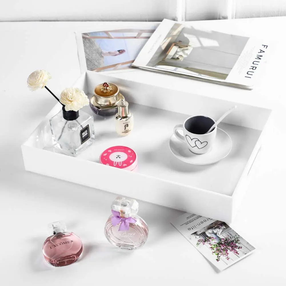 Wholesale rectangular wooden bamboo food tray breakfast serving tray