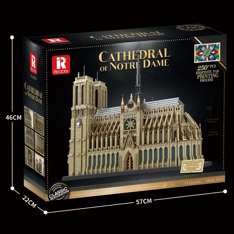 Reobrix 66016 New MOC Idea City Notre Dame De Paris Bricks toys Adults Building Blocks Sets Toys christmas gifts for kids toys