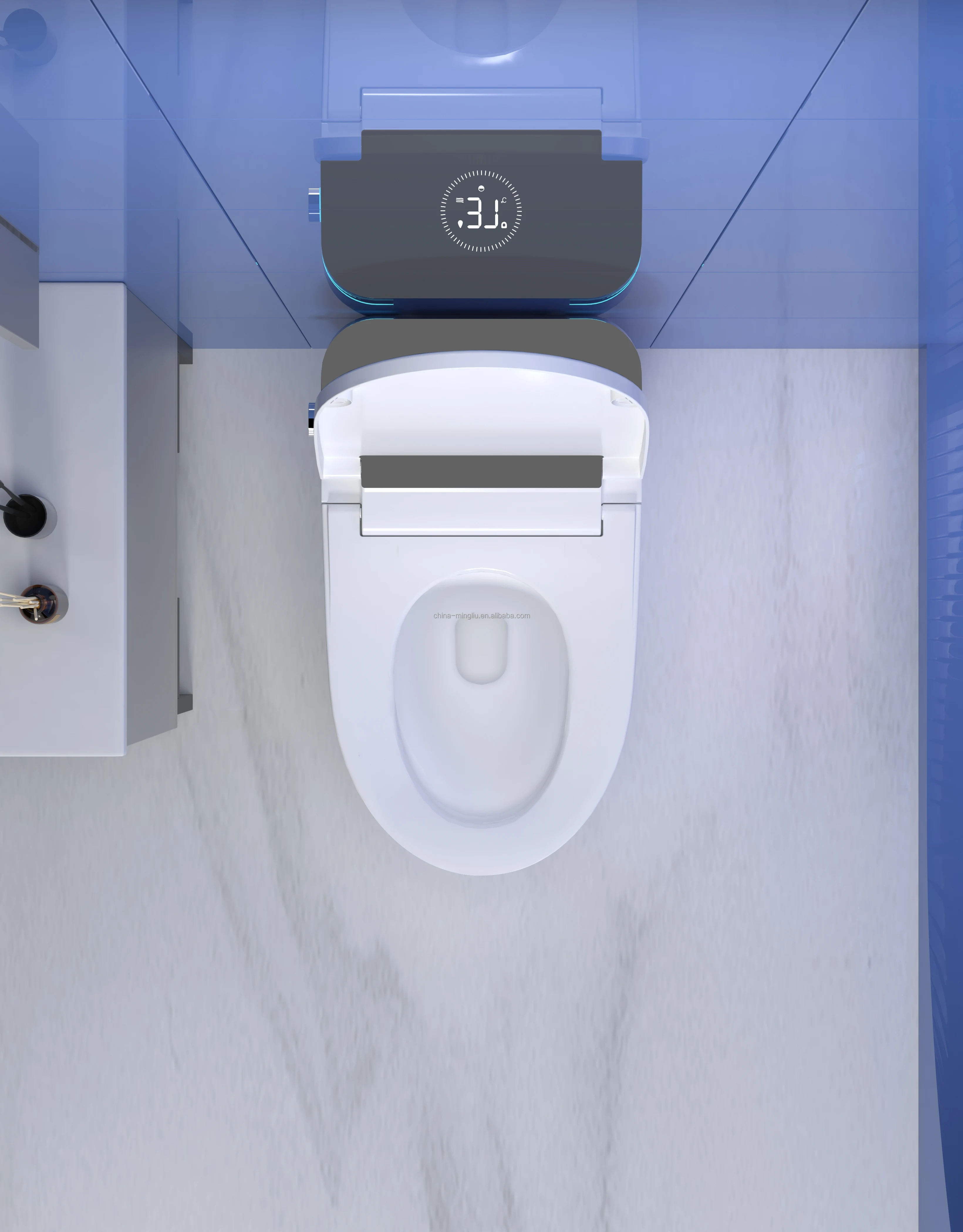 Market Restroom Ceramic Smart Integrated Toilet Bathroom Smart LED Display Toilet Modern Home Double Pump Automatic Flush Toilet