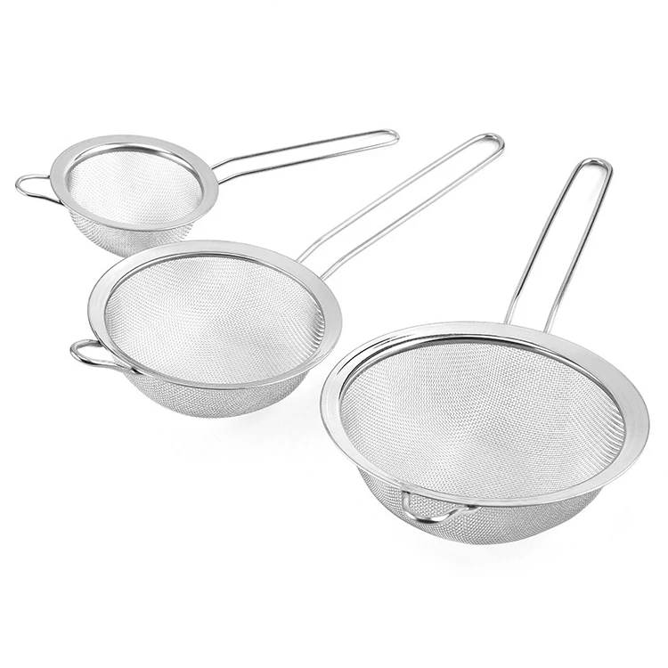 Mesh Strainer Stainless Set Premium Fine Fine Mesh Strainers Colanders and Sifters with Handle
