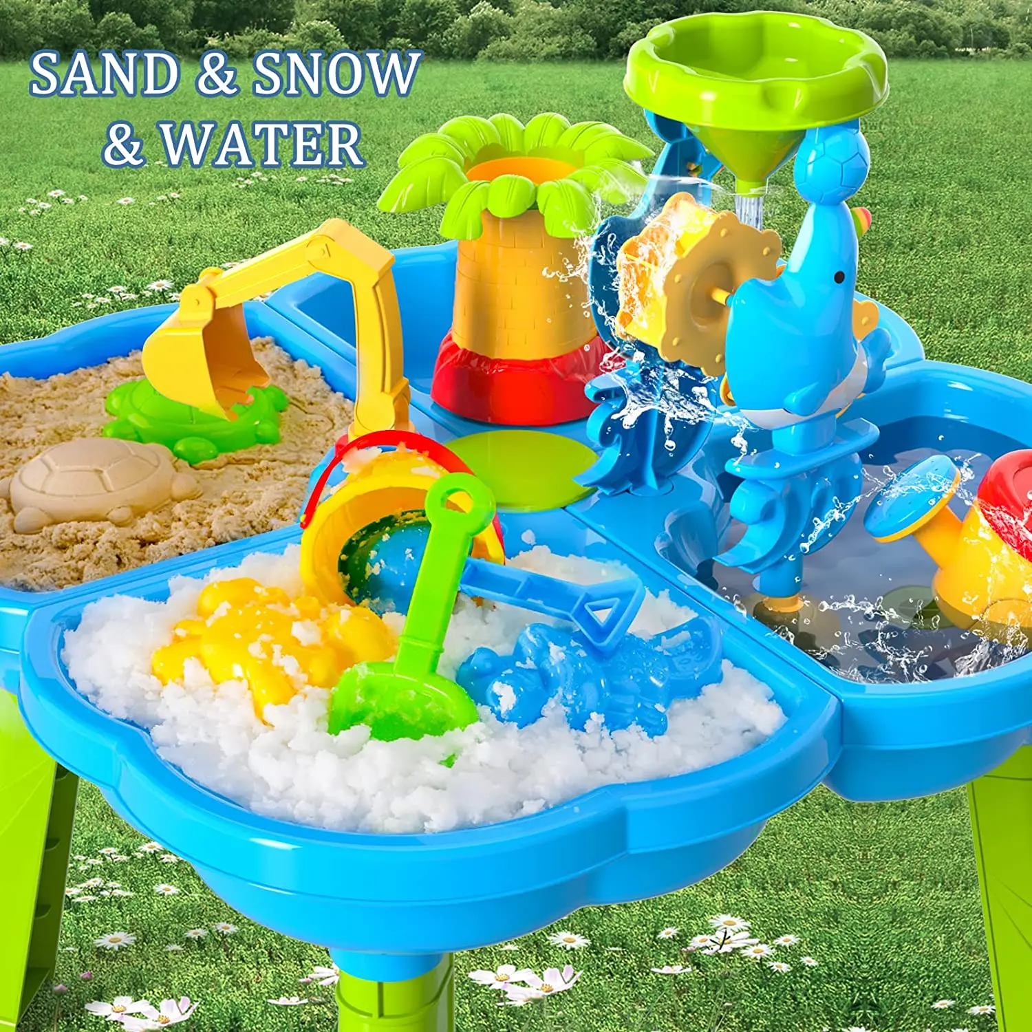 4 in 1 Sand and Water Play Table Beach Toy for Kids Play Table Sand Water Toy for Outdoor Kids Sand Water Table Toys
