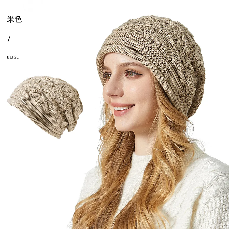 Yiwu Jingtai Fashion Solid Color Beret Hat For Women Knitted Wholesale Winter Heaps Hat