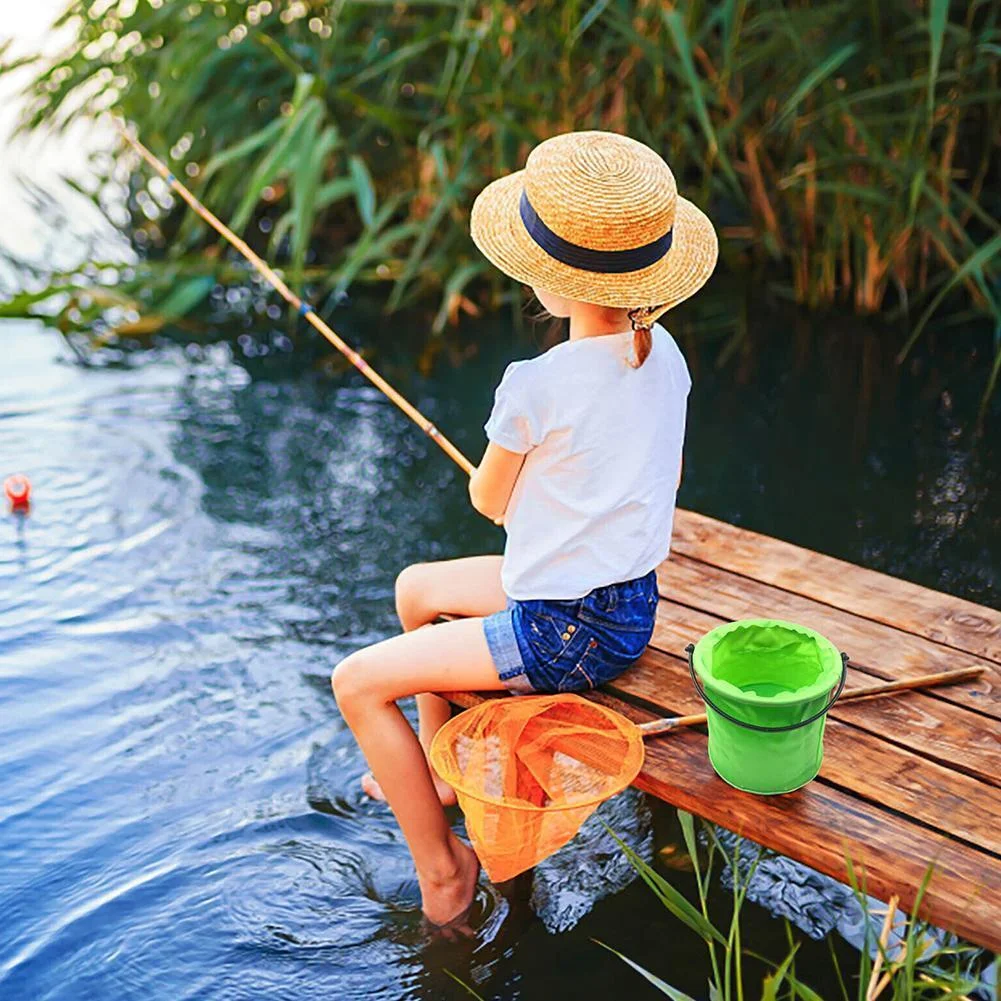 Portable Buckets summer Fun sand playing Folding Beach Toy for Kids Multi-Function Portable Folding Watertight Fabric Bucket