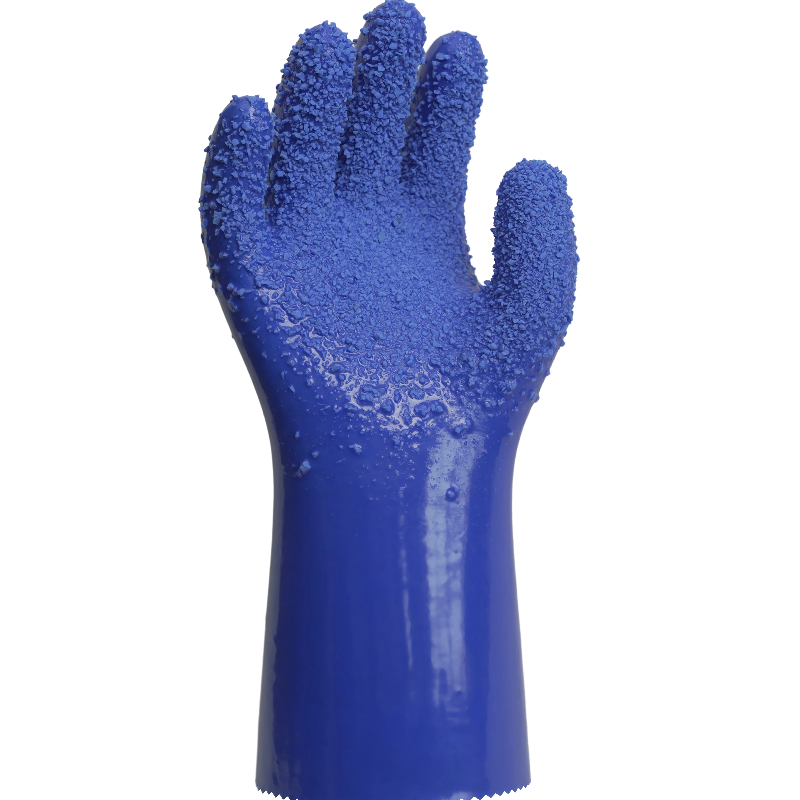 Seamless cotton liner PVC coating ,ultra oil and chemical durable PVC safety glove, with anti-slip dots on palm